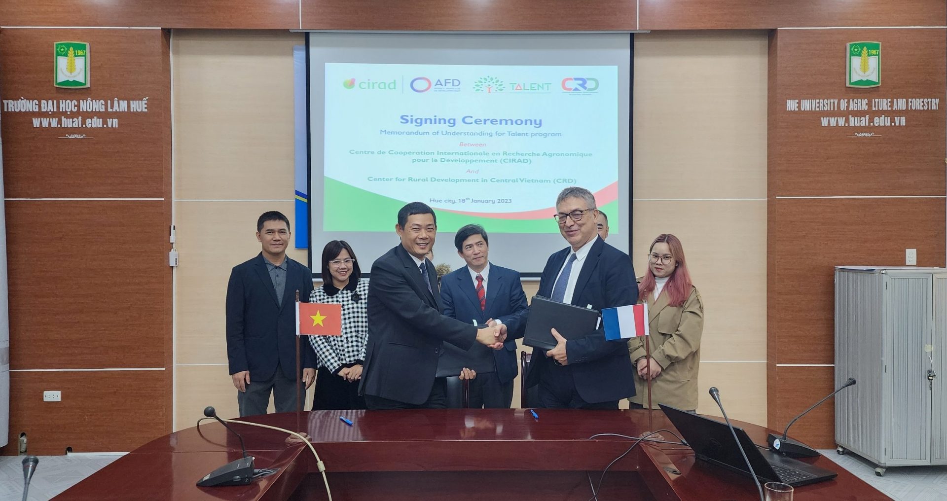 MOU SIGNING CEREMONY BETWEEN THE CENTER FOR RURAL DEVELOPMENT (CRD) AND THE AGRICULTURAL RESEARCH CENTRE FOR INTERNATIONAL DEVELOPMENT (CIRAD)